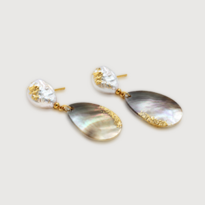 Freshwater Pearl Shell Sterling Silver Drop Earrings
