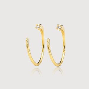 Gold-Plated Sterling Silver Open Hoop Earrings