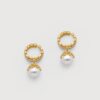 Ornate Pearl Drop Hoop Earrings